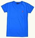 Ralph Lauren Sport Women Pony Logo V-Neck T-shirt - Blue