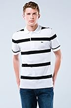 Short Sleeve Wide Spaced Stripe Pique Polo