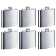 Personalized Set of 6 8oz Stainless Steel Groomsman Flask - Engraved