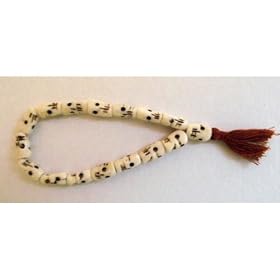HAND MADE REAL OX BONE SKULL BUDDHIST ROSARY BRACELET BEADS GOTHIC UNIQUE UNUSUAL GIFT IDEA