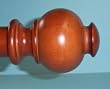 Button Wood Finial in Walnut finish for a 1-3/8" dowel rod - 2/pack [CAPITOL CITY LUMBER]