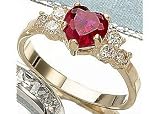 Bay Studio Pink Cubic Zirconia Heart Ring Size 6 GOLD-TONE