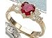 Bay Studio Pink Cubic Zirconia Heart Ring Size 6 GOLD-TONE
