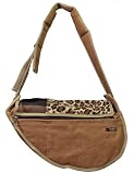 Fundle Ultimate Pet Sling LUX Series Color: Camel with Leopard Cover Size: Mini