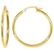 10k Yellow Gold 2x29mm Round Hoop Earrings