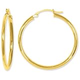 10k Yellow Gold 2x29mm Round Hoop Earrings