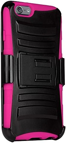 Casemasters iPhone 5 Case, iPhone 5 Belt Clip Case 3 In 1 Rugged Armor Heavy Duty Shcokproof Drop Resistant Holster Combo Case with Built-In Fold-Able Kickstand Slim Case For Apple iPhone 5, Pink