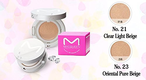 Macqueen Mineral CC Cushion Compact Cover SPF50 PA+++ (+ Refill) No.21 Clear Light Beige with 3GS Eyeliner (Heart) Polka Dot Variety