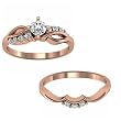 18K Rose Gold Diamond Wedding Set - 0.42 Ct.