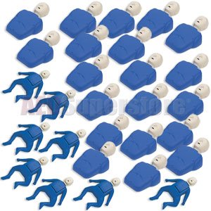 CPR Prompt Classroom Pack (28 Pack) BLUE 20 Adult/Child & 8 Infant Manikins; 200 A/C Bags - AMP6750