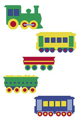 Childrens Toyshop  Toys : Wallies Wallpaper Cutouts 25 Trains Kids Boys Engine