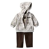 Newborn Boys' JUST ONE YOU Made by Carter s &Acirc;&reg; Brown 3pc Hooded Monkey Cardigan Set 3M