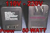 Produkt-Bild: Spannungswandler Reiseadapter USA 110V 220V 50Watt , 115V auf 230V Step up Converter USA Adapter