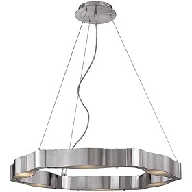 Access Lighting 62317-BS-FST Titanium 6 Light Single Tier Chandelier in Brushed Steel with... by Access Lighting