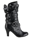 Chulis Lesly-2 Black Mid-calf Slouch Dress Boots-7