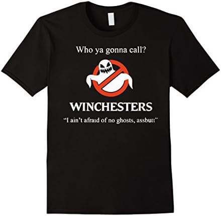 Men's Winchesters TShirt I Ain't Afrad Of No Ghosts Assbutt TShirt Large Black