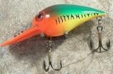 JLVLures Shallow Crankbait Chili Pepper Tiger : Diver Lures JLV Freshwater Smallmouth Steelhead Pike Salmon Trout Perch Whiper Mid Depth Walleye Casting Bass Hook Treble Bronze Boat Dock Brook Bay Fatty Stump River Trolling Weed Surface Topwater Shad