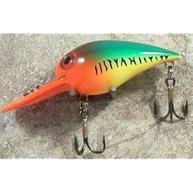 JLVLures Shallow Crankbait Chili Pepper Tiger : Diver Lures JLV Freshwater Smallmouth Steelhead Pike Salmon Trout Perch Whiper Mid Depth Walleye Casting Bass Hook Treble Bronze Boat Dock Brook Bay Fatty Stump River Trolling Weed Surface Topwater Shad