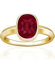 14K Yellow Gold Cushion Cut Ruby Solitaire Ring