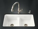 KOHLER K-5838-7U-0 Deerfield Smart Divide Undercounter Kitchen Sink, White