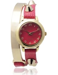 Brinley Co. Studded Faux Leather Wrap Watch