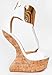 Red Kiss DORRYN Metallic T-Strap Ankle Wrap Cork Platform Heel Less Wedge Sandal