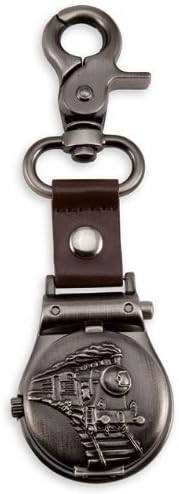 Mens Closed Dial Gun Metal Train New Belt Pocket Watch