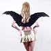 Large Black Feather Angel Wings for women, men, adult, teens with Free Halo