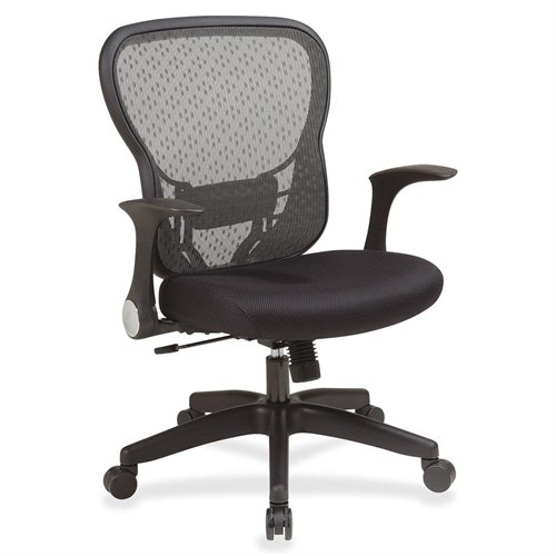 Space Seating Deluxe R2 SpaceGrid Back Chair with Mesh Seat, Flip Arms and Nylon Base On Sale