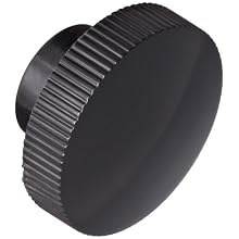 DimcoGray Phenolic Knurled Knobs 1 3/8" OD, 1/4-20 Insert Thread, 7/16" Tapped Hole, Black (Pack of 25)