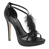ALDO Polina - Women Evening Sandals - Black Satin - 9