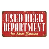 Vintage Metal Used Beer Department Sign