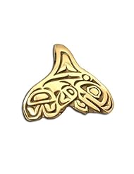 14K Yellow Gold Northwest Coast Native American Breath Of Power Lg Pendant. Made in USA.