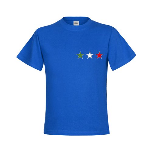 MDMA Kinder T-Shirt Sternfahne Italia klein in grün weiß rot mdma-kt00017-6 Textil royalblue / Motiv farbig Gr. 98/104