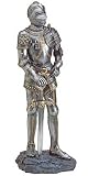 Large Medieval Knight in Suit of Plate Mail Armor with Sword - Hand Painted Statue - Very Detailed