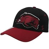 Zephyr Arkansas Razorbacks Black-Cardinal Double Decker II Fitted Hat (7 3/4)