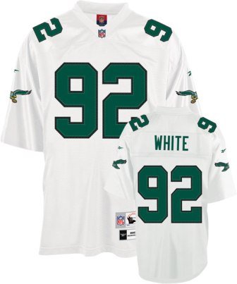 Reggie White Reebok NFL White Premier 1990 Throwback Philadelphia Eagles Jersey - Medium