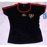 2010 WORLD CUP LADIES HEART EMBROIDERED SPAIN BLACK SOCCER JERSEY ONE SIZE - SEE DECRIPTION FOR MEASUREMENTS 100% POLYESTHER BY TOWER