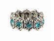 Ring - R4 -Swarovski (tm) Crystal Stretch - Size Med ~ Blue Zircon