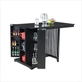 Home Styles Arts and Crafts Steamer Trunk Island Home Bar in Black