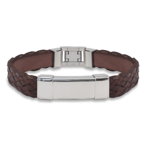 Braided Leather ID Bracelet
