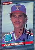 Jose Guzman Autographed/Hand Signed MLB Baseball Card (Texas Rangers) 1986 Donruss #30