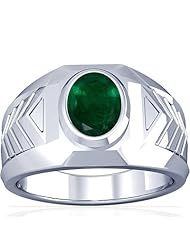 Platinum Oval Cut Emerald Solitaire Ring
