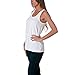 Sofra Women's Loose Fit Tank Top Relaxed Flowy, White, Medium