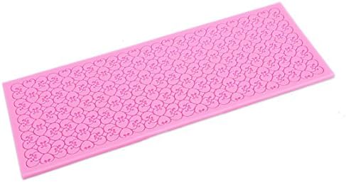 Lacey Mold | Prime Grade Silicone Embossing Cake Decorating Lace Mat/Mold for Sugarcraft, Fondant, Gumpaste, and More, 15.5 x 5.3 inches, Dishwasher Safe, Pink