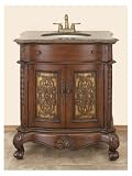 Wood Single Sink Bathroom Vanity with Built-in Recessed Sink and Faucet