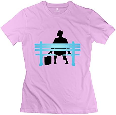 TGRJ Women's Tees - Classic Forrest Gump Bench Pink Size XL