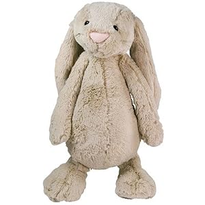 Plush Bashful Large Beige Bunny 15 by 