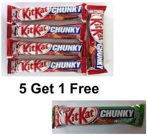 Nestle Kitkat chocolate chunky Wafer Bar (5 pieces free 1) 38g
