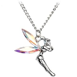 Aurora Stainless Steel Cubic Zirconia Fairy Necklace